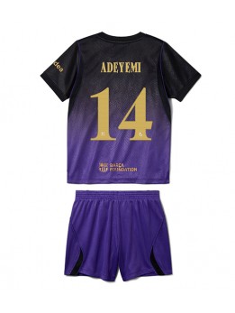 Otroški Nogometna dresi replika Barcelona Karim Adeyemi #14 Gostujoči 2026-27 Kratek rokav (+ hlače)